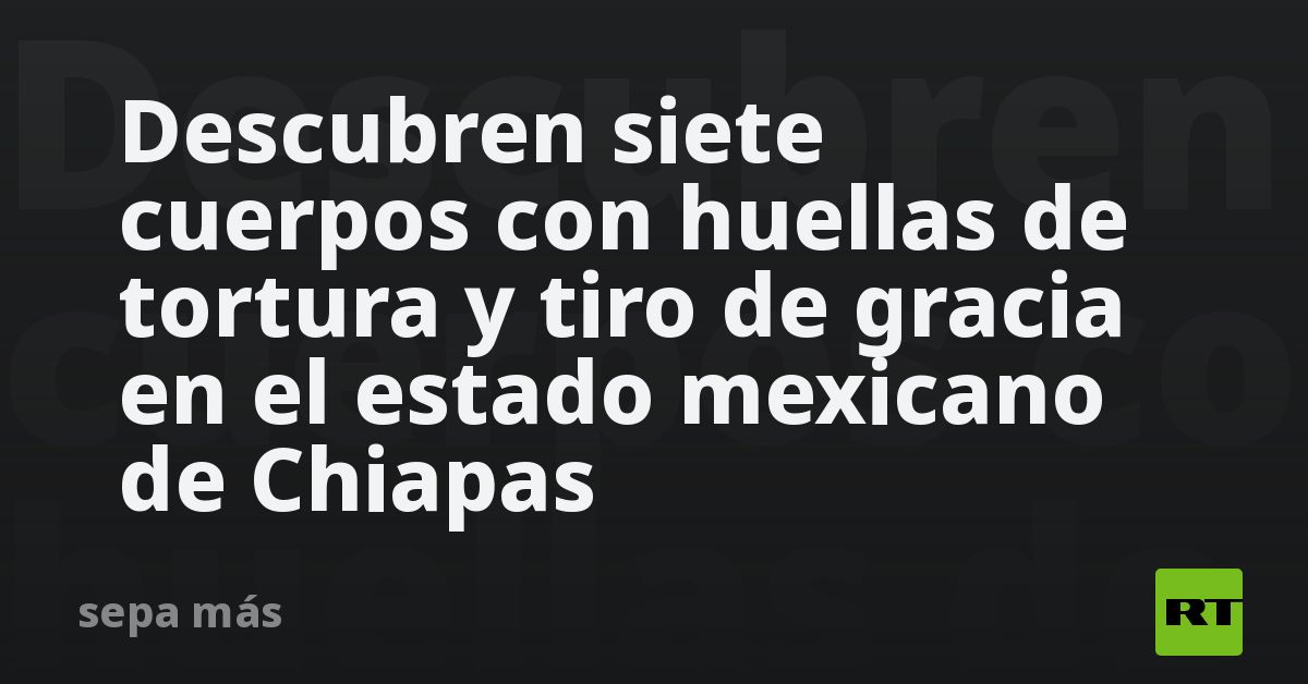 Descubren Siete Cuerpos Con Huellas De Tortura Y Tiro De Gracia En El