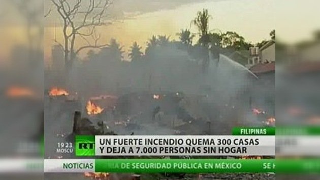 Un fuerte incendio deja sin hogar a 7.000 personas en Filipinas