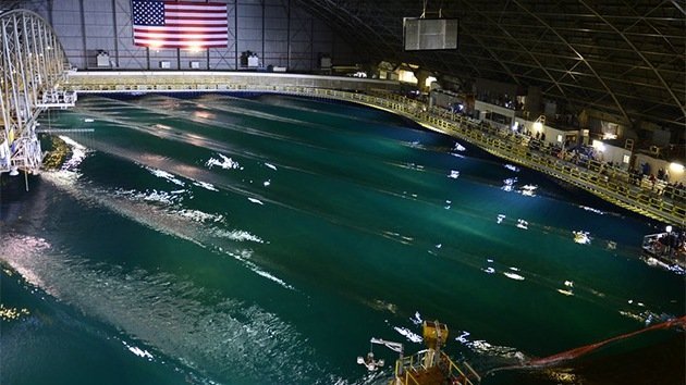 Así funciona el océano artificial de la Marina de EE.UU. para probar buques