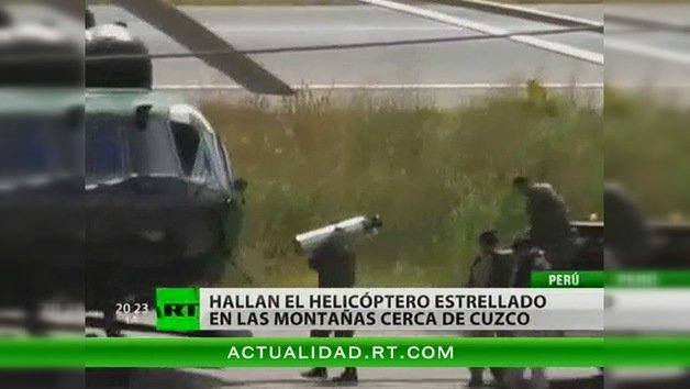 Hallan el helicóptero estrellado en las montañas de Perú