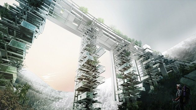 Imágenes: Arquitectos italianos proponen vivir debajo de un puente... ¿en rascacielos?