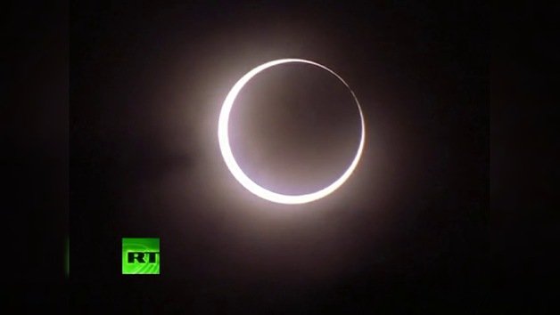 Espectacular 'anillo de fuego' durante el eclipse anular en Asia