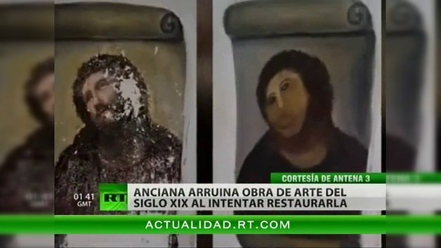 Anciana 'restauradora' profana la imagen de Jesucristo en España