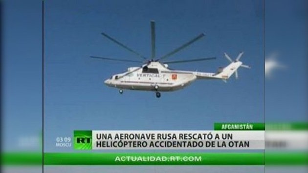 Un helicóptero ruso rescata a una aeronave de la OTAN en Afganistán