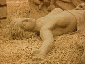 Exposición de esculturas de arena por los 863 años de Moscú