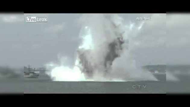 Japón detona una mina de la II Guerra Mundial bajo el mar