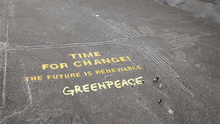 Perú ratifica acciones contra los miembros de Greenpeace que dañaron el Colibrí de Nazca