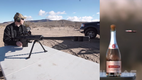 Cómo abrir una botella de champaña con el tiro de un rifle 