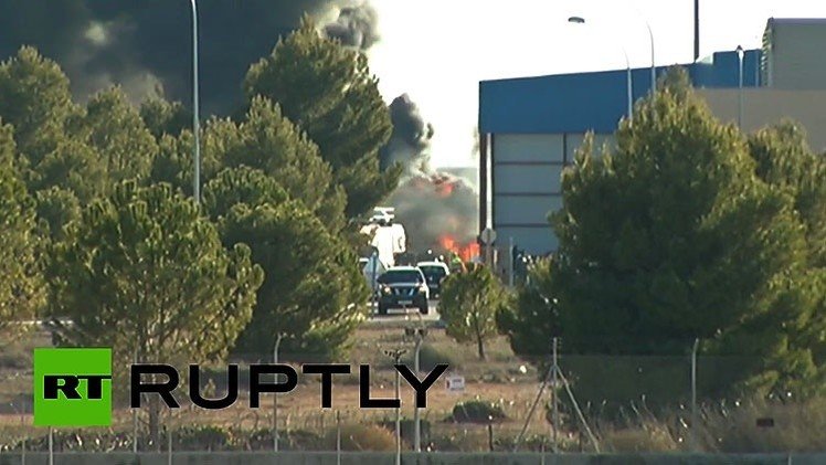 Primeras imágenes del caza de la OTAN accidentado en España