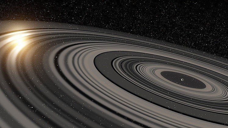 Hallan un sistema de 30 anillos gigantes mucho mayor que el de Saturno
