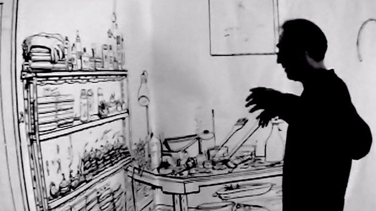 Videos: Un argentino convierte su casa en un enorme dibujo