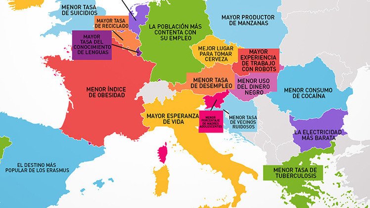 Mapa: "¿Qué es lo mejor de cada país de la Unión Europea?"
