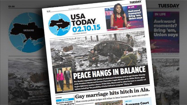 El diario estadounidense 'USA Today' publica un mapa de Ucrania sin Crimea