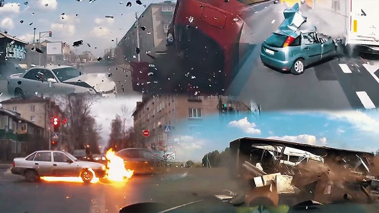 Los accidentes de coches más impactantes grabados en Rusia
