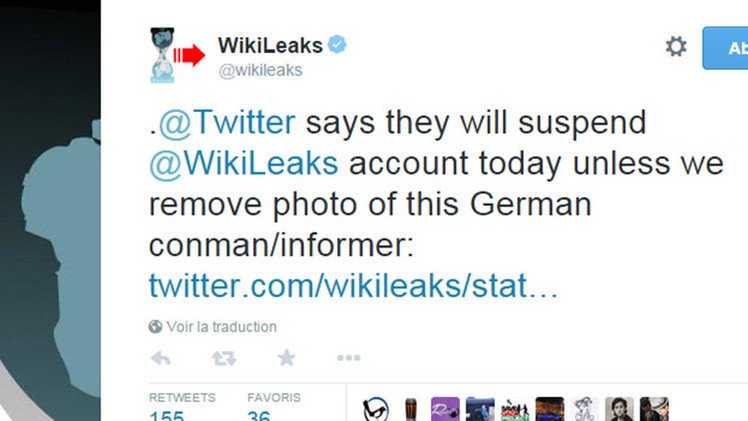 Twitter amenaza con suspender la cuenta de WikiLeaks