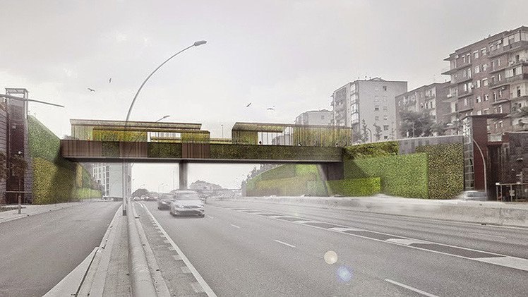 Un 'puente verde' en Barcelona se limpiará a sí mismo y al aire, y brillará por la noche