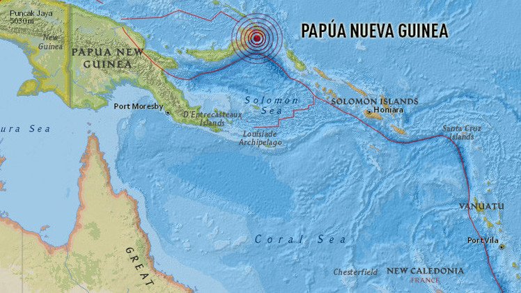 ﻿﻿Un terremoto de magnitud 7,7 causa amenaza de tsunami en Papúa Nueva Guinea 