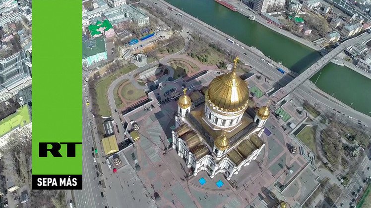 La imponente catedral moscovita de Cristo Salvador a vista de drone 