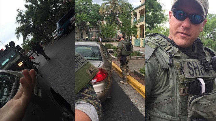 Video: Vehículos blindados patrullan las calles de Florida 