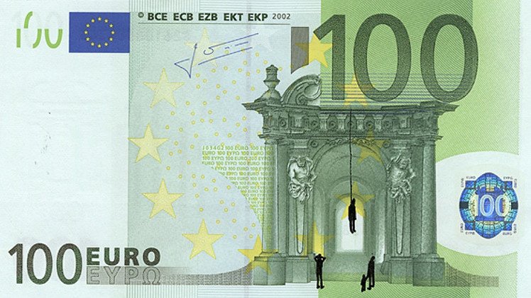 Fotos: Un artista griego utiliza billetes de euro como lienzo para representar la crisis