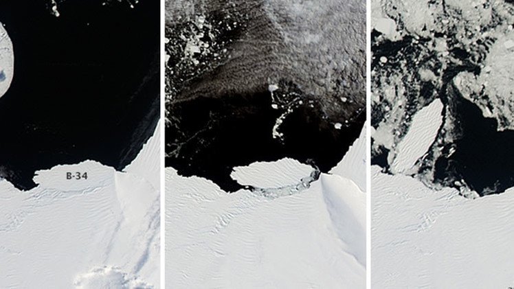 La NASA capta el nacimiento de un iceberg monstruoso en la Antártida 