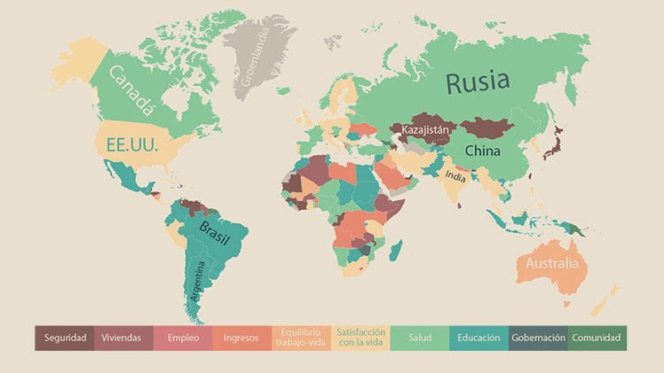Mapamundi: ¿Qué es lo que más se valora en la vida en cada país?