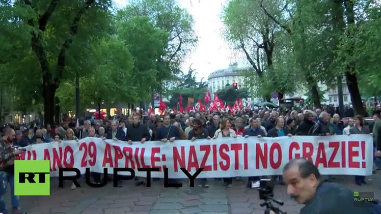 "¿Nazis? ¡No, gracias!": Manifestantes antifascistas invaden Milán (Video)