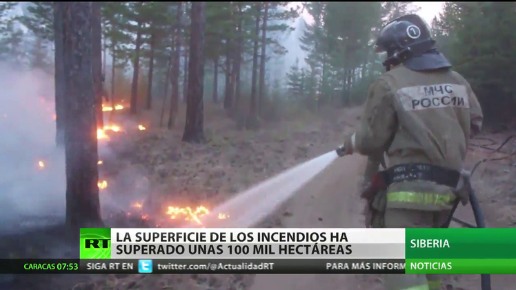 Rusia: La superficie de los incendios en Siberia ha superado unas 100.000 hectáreas