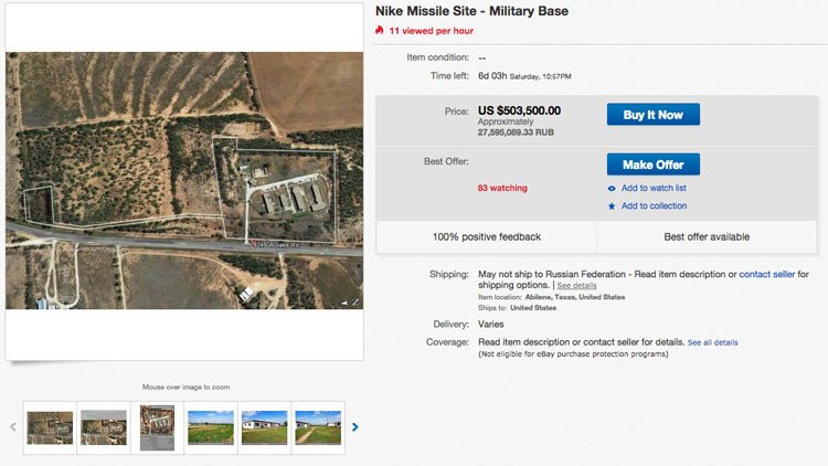 Base militar de EE.UU. de los años de la Guerra Fría, a la venta en eBay (FOTOS)