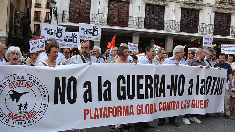 "No a la guerra, no a la OTAN": En España protestan contra el Convenio de Defensa con EE.UU.