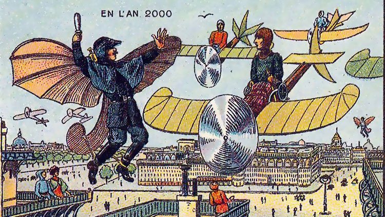 Hombres con alas y carreras de peces: así imaginaban los franceses de 1900 la vida en el año 2000 