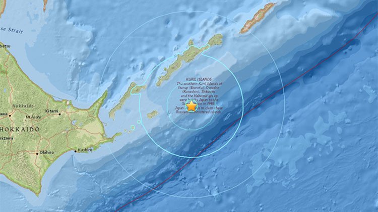 Fuerte sismo de magnitud 6,3 se registra al este de las islas Kuriles