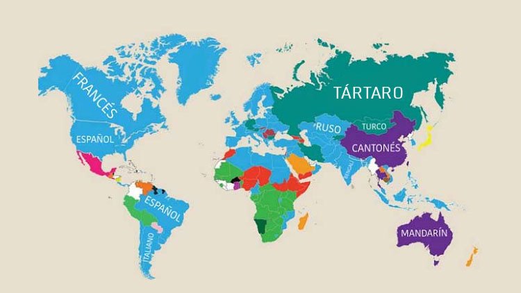 Las segundas lenguas de cada región del mundo en una sorprendente infografía