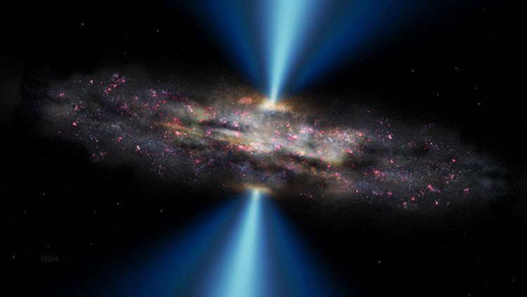 Descubren un agujero negro supermasivo que "engulle" su galaxia