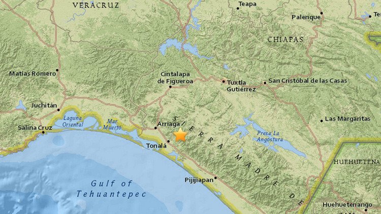 Un fuerte terremoto de magnitud 5,7 sacude Chiapas, México