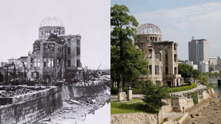 Hiroshima y Nagasaki en agosto de 1945 y 70 años después
