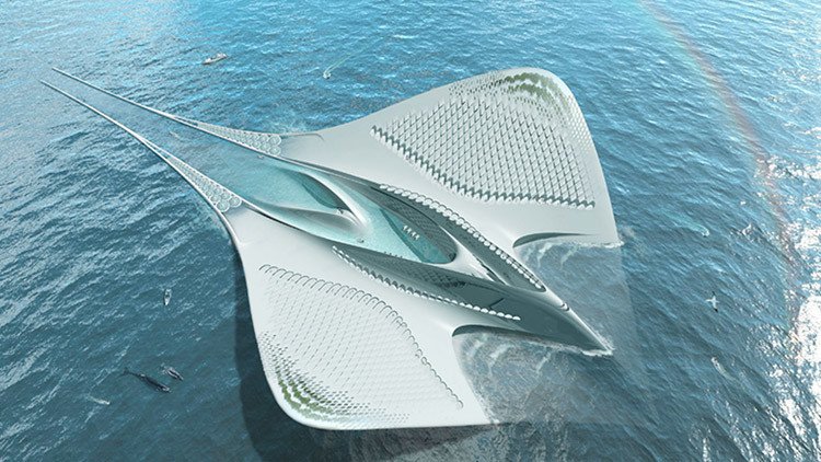 Una ciudad flotante con forma de raya gigante será el hogar de 7.000 personas
