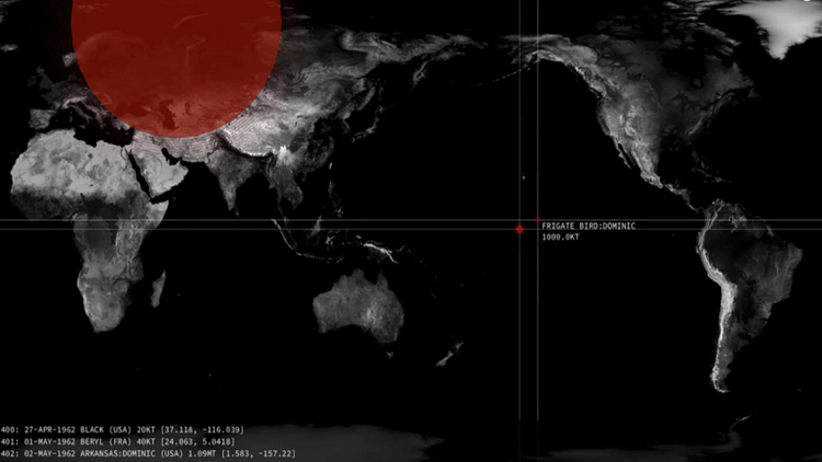 Las explosiones atómicas desde 1945 hasta hoy en un mapa animado