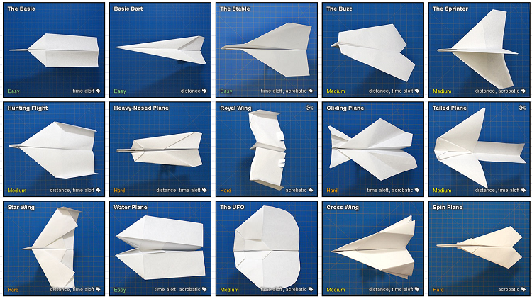 Aprenda cómo hacer hasta 30 aviones de papel diferentes