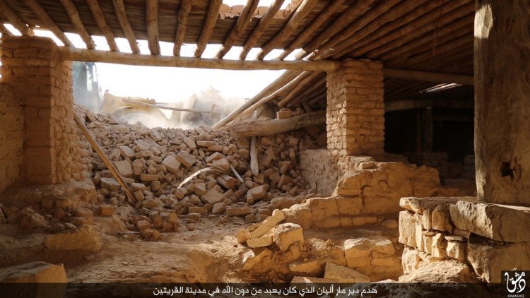 El EI destruye con excavadoras un monasterio católico de 1.500 años de edad en Siria