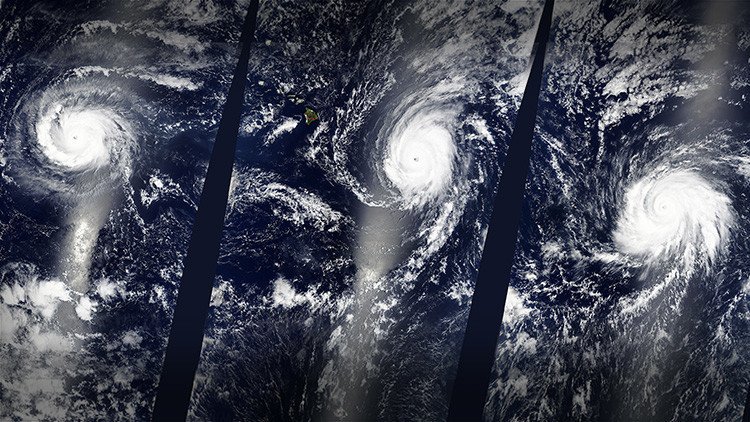 Impactantes fotos: Tres huracanes de categoría 4 se forman simultáneamente en el Pacífico