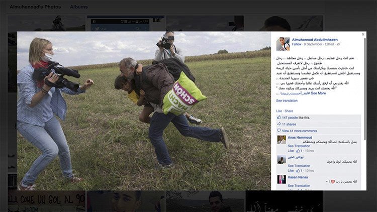 "Eres un luchador": El hijo del inmigrante sirio pateado por la periodista húngara elogia a su padre