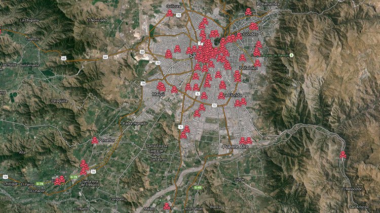 El mapa del horror: Vea todos los puntos de tortura que la dictadura de Pinochet mantuvo en Santiago