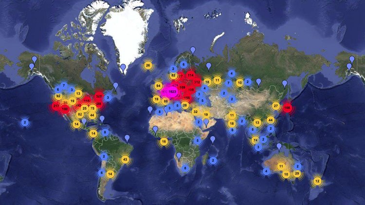 Mapamundi: La red de anonimato Tor se expande asombrosamente por todo el mundo