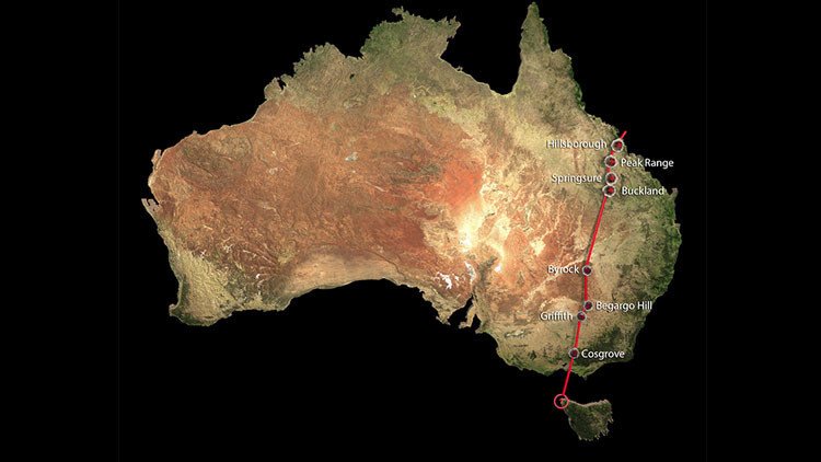 Australia está atravesada de norte a sur por una cadena volcánica de 2.000 km