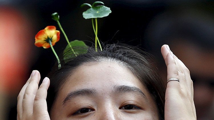 Plantas en la cabeza: la extraña moda que gana popularidad en China