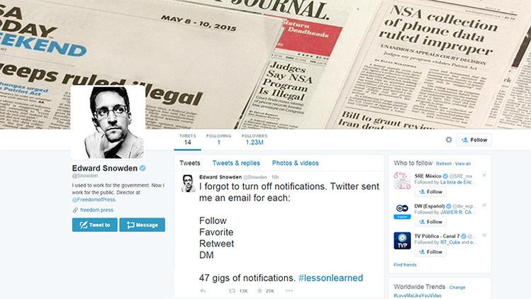 ¿Qué error ha cometido Edward Snowden en su cuenta de Twitter? 