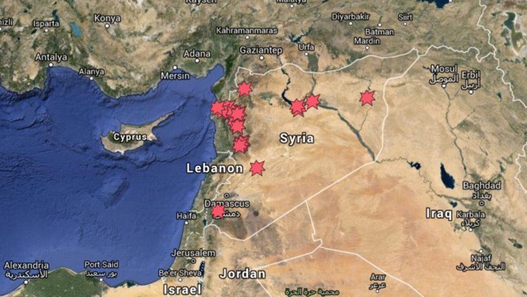 Mapa interactivo: Ataques de los aviones rusos contra el EI en Siria