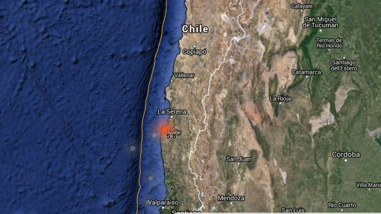 Un sismo de magnitud 5,8 sacude la zona central de Chile