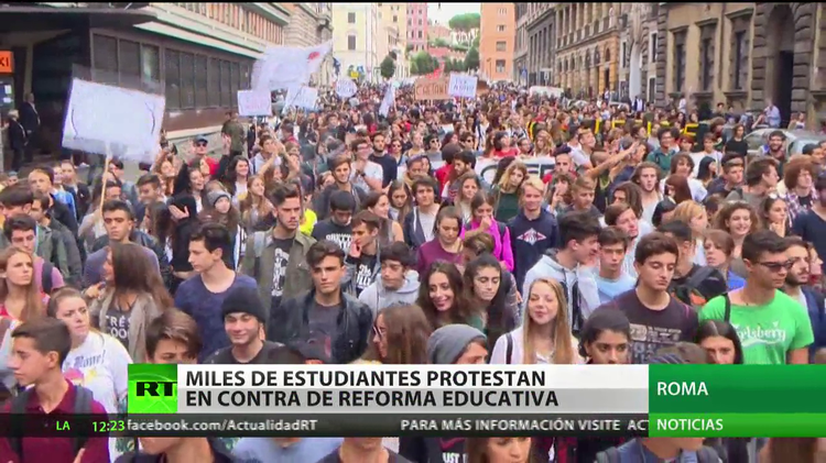 Miles de estudiantes italianos protestan contra la reforma educativa - RT